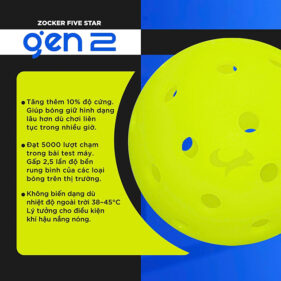 bong pickleball zocker five star gen 2 chinh hang 6