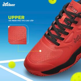 Giày Pickleball / Tennis Zocker Aspire Speed - Trắng Xám - Chính Hãng 2 giay pickleball tennis zocker speed trang hong tim chinh hang 2