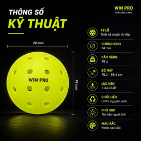 Bóng Pickleball Win Pro 48 lỗ - Chính hãng 2 bong pickleball win pro 48 lo chinh hang 3