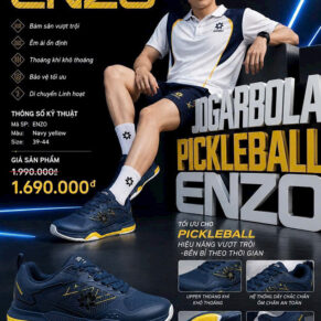 giay pickleball tennis jogarbola enzo blue yellow chinh hang 4