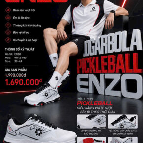 giay pickleball tennis jogarbola enzo white red chinh hang 1